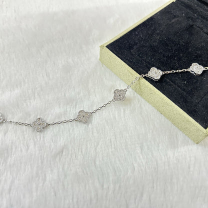 [Zalyn Jewelry ]CLOVER 6 MOTIF DIAMOND BRACELET