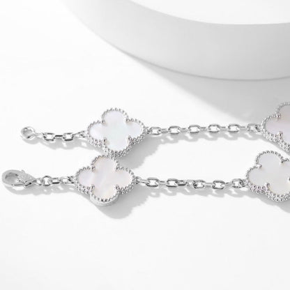 [Zalyn Jewelry ]CLOVER 10 MOTIFS WHITE MOTHER OF PEARL NECKLACE