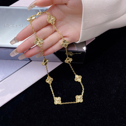 [Zalyn Jewelry ]CLOVER 10 MOTIFS LASER NECKLACE