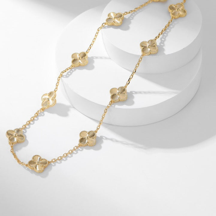 [Zalyn Jewelry ]CLOVER 10 MOTIFS LASER NECKLACE