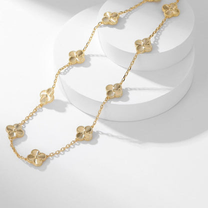 [Zalyn Jewelry ]CLOVER 10 MOTIFS LASER NECKLACE