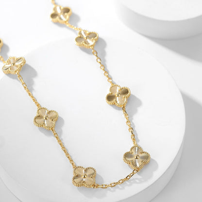 [Zalyn Jewelry ]CLOVER 10 MOTIFS LASER NECKLACE