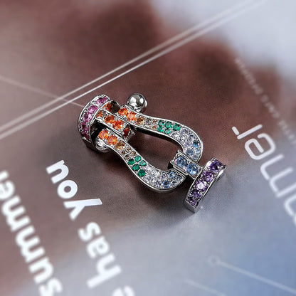 [Zalyn]FORCE LARGE HORSESHOE CLASP METAL BRACELET