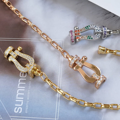 [Zalyn]FORCE LARGE HORSESHOE CLASP METAL BRACELET