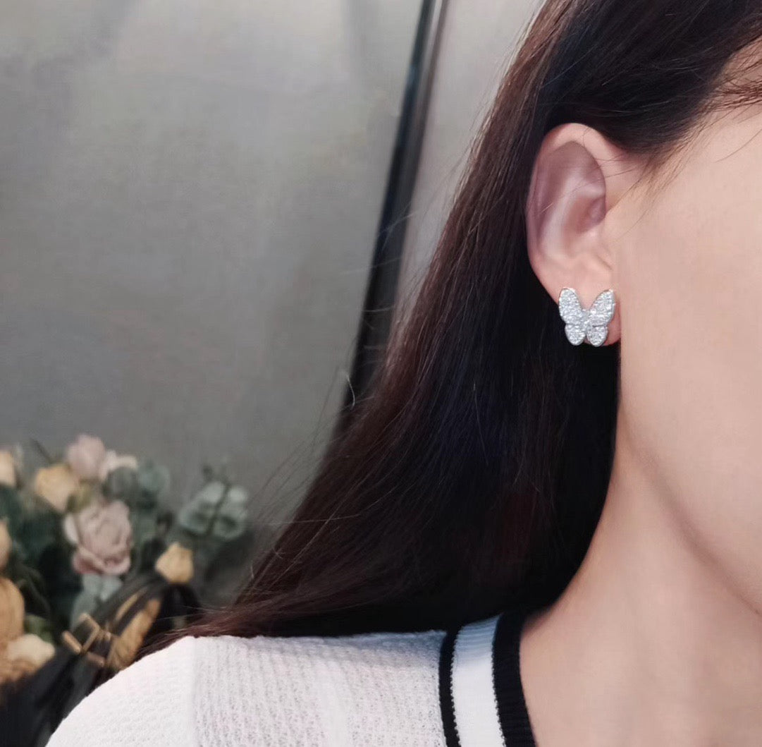 [Zalyn Jewelry ]BUTTERFLY ALL DIAMOND EARRINGS