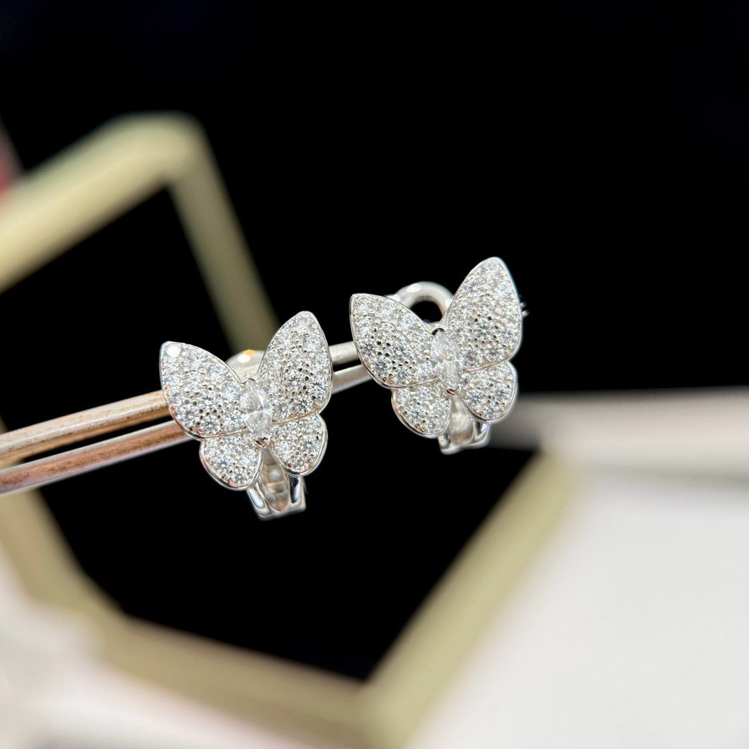 [Zalyn Jewelry ]BUTTERFLY ALL DIAMOND EARRINGS