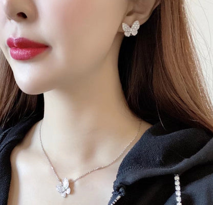 [Zalyn Jewelry ]BUTTERFLY ALL DIAMOND EARRINGS