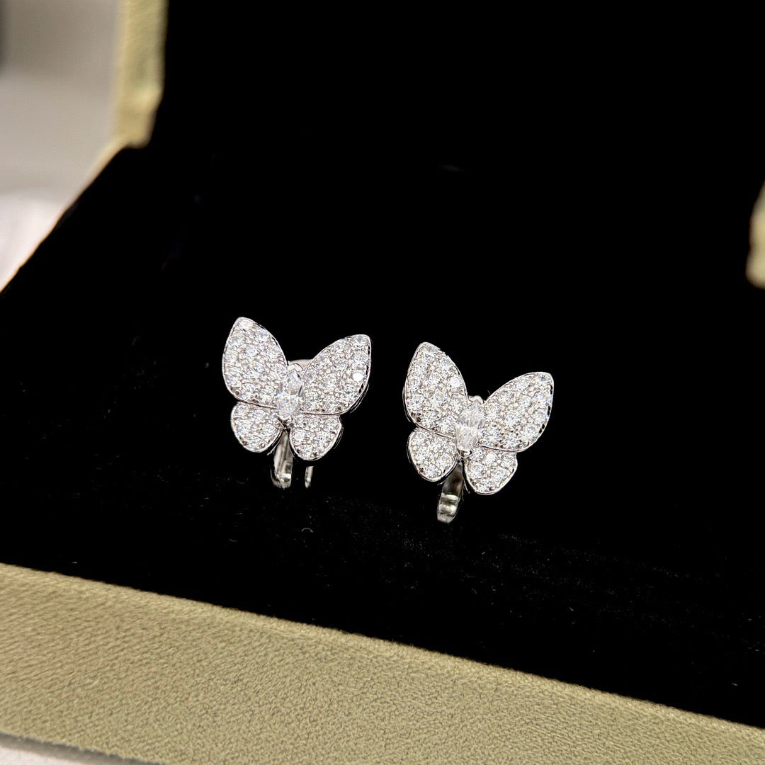 [Zalyn Jewelry ]BUTTERFLY ALL DIAMOND EARRINGS