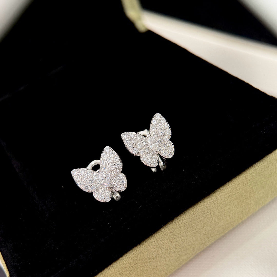 [Zalyn Jewelry ]BUTTERFLY ALL DIAMOND EARRINGS