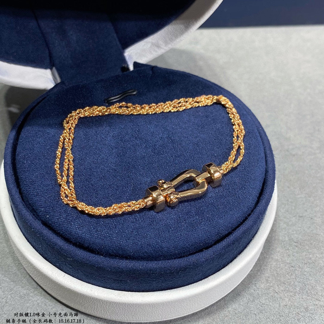 [Zalyn Jewelry ]FORCE SMALL HORSESHOE  DIAMOND CHAIN ROPE BRACELET