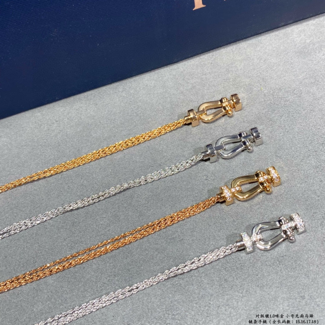 [Zalyn Jewelry ]FORCE SMALL HORSESHOE  DIAMOND CHAIN ROPE BRACELET