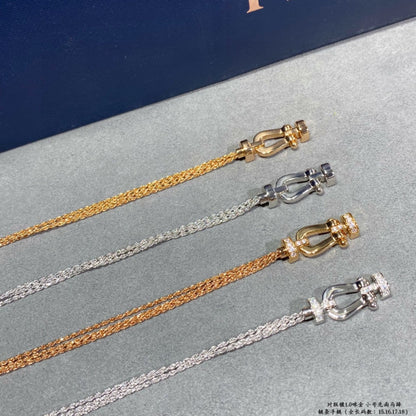 [Zalyn Jewelry ]FORCE SMALL HORSESHOE  DIAMOND CHAIN ROPE BRACELET