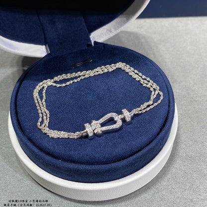 [Zalyn Jewelry ]FORCE SMALL HORSESHOE  DIAMOND CHAIN ROPE BRACELET
