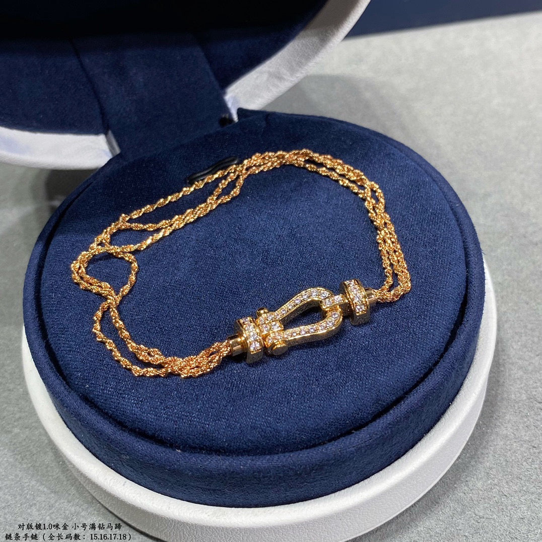 [Zalyn Jewelry ]FORCE SMALL HORSESHOE  DIAMOND CHAIN ROPE BRACELET