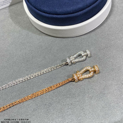 [Zalyn Jewelry ]FORCE SMALL HORSESHOE  DIAMOND CHAIN ROPE BRACELET