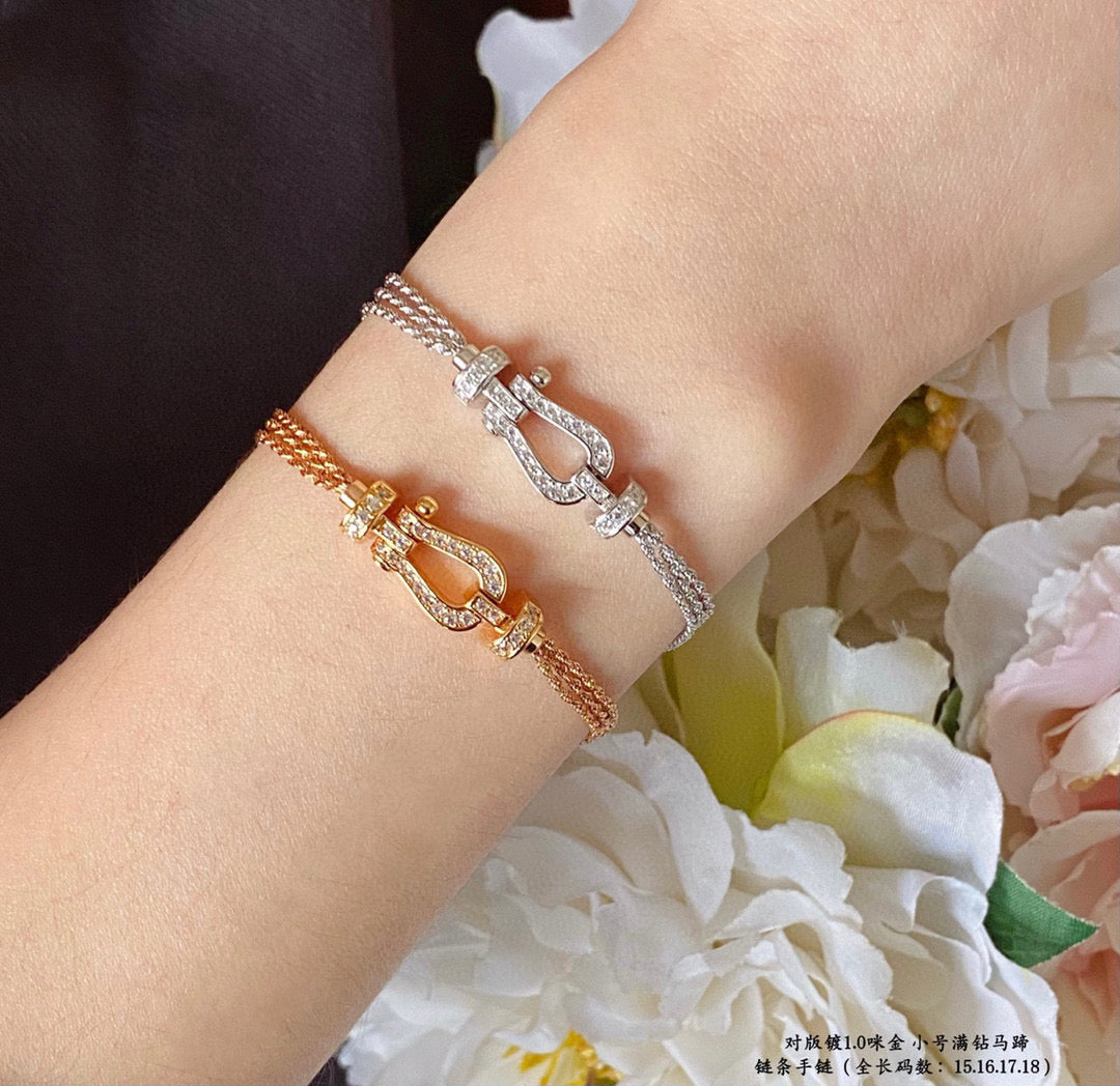 [Zalyn Jewelry ]FORCE SMALL HORSESHOE  DIAMOND CHAIN ROPE BRACELET
