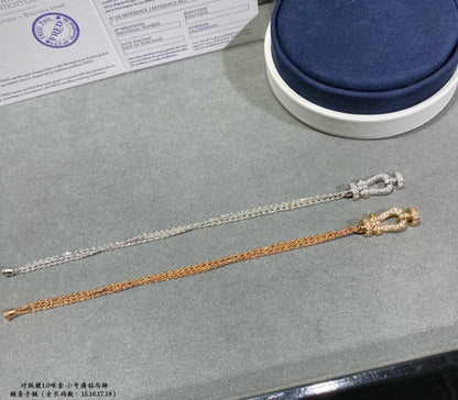 [Zalyn Jewelry ]FORCE SMALL HORSESHOE  DIAMOND CHAIN ROPE BRACELET