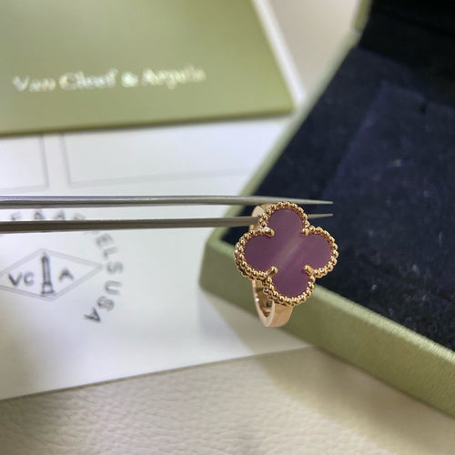 [Zalyn Jewelry ]CLOVER  PURPLE VIOLET RING
