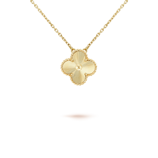 [Zalyn Jewelry ]CLOVER 15MM LASER NECKLACE