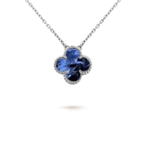 [Zalyn Jewelry ]CLOVER 15MM PIETERSITE NECKLACE SILVER