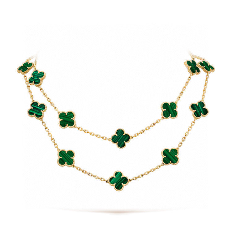 [Zalyn Jewelry ]CLOVER 20 MOTIFS MALACHITE GOLD