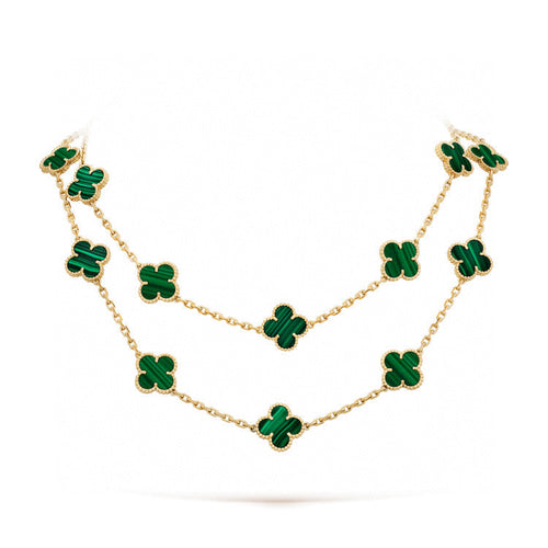 [Zalyn Jewelry ]CLOVER 20 MOTIFS MALACHITE GOLD
