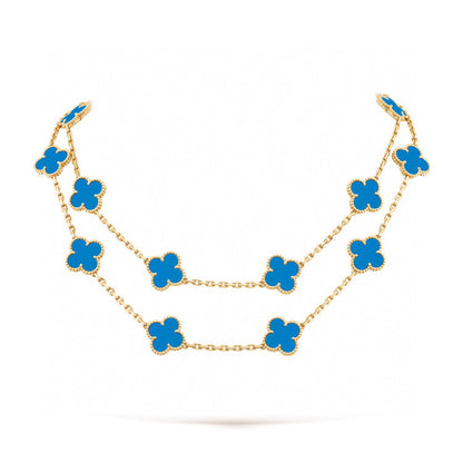 [Zalyn Jewelry ]CLOVER 20 MOTIFS BLUE AGATE GOLD