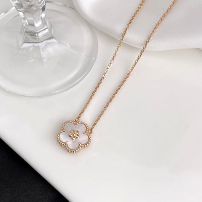 [Zalyn Jewelry ]LUCKY  WHITE MOP  PLUM BLOSSOM NECKLACE