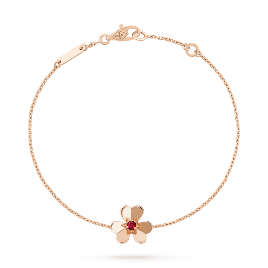 [Zalyn Jewelry ]FRIVOLE GOLD FLOWER PINK MALACHITE BRACELET