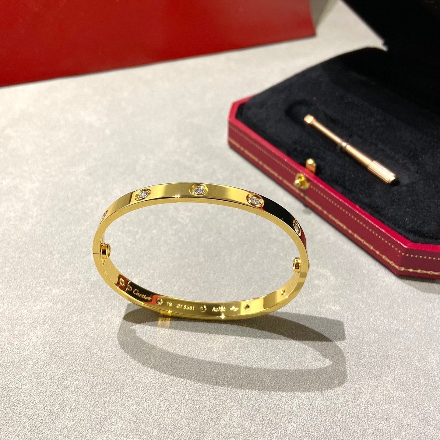 [Zalyn]CLASSIC 6.1MM LOVE BANGLE - 10-DIAMOND