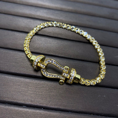 [Zalyn Jewelry ]FORCE  HORSESHOE  DIAMOND TENNIS BRACELET