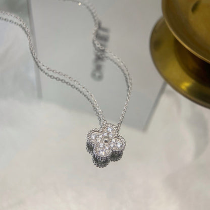 [Zalyn Jewelry ]CLOVER 15MM DIAMOND SINGLE FLOWER NECKLACE