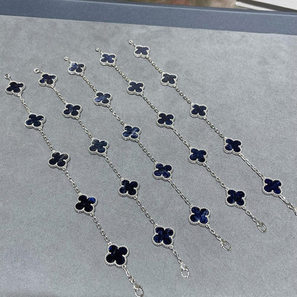 [Zalyn]LUCKY CLOVER 5-MOTIF BRACELET - PIETERSITE COLLECTION