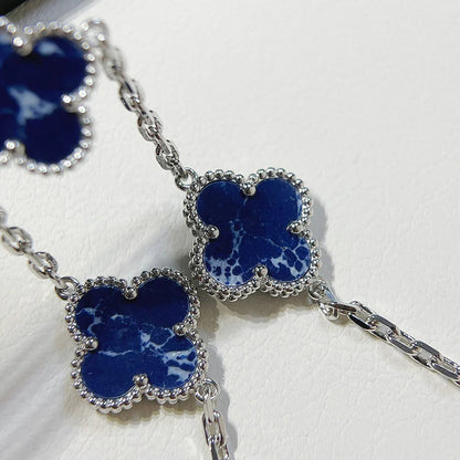 [Zalyn]LUCKY CLOVER 5-MOTIF BRACELET - PIETERSITE COLLECTION