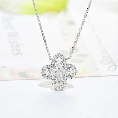 [Zalyn]LOOP NECKLACE FULL MOTIF DIAMOND 16MM MULTIPLE COLORS