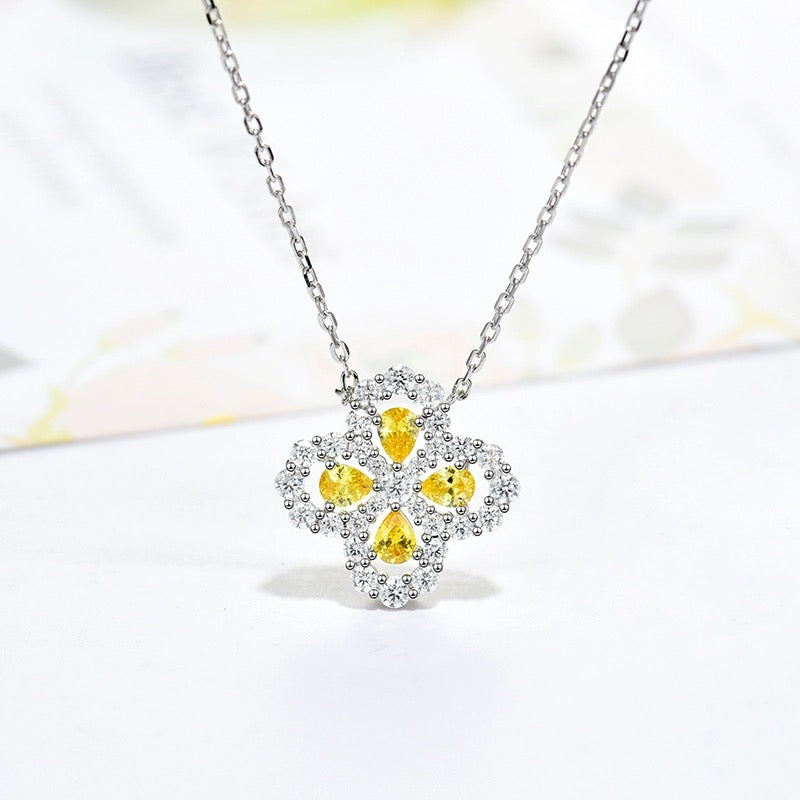 [Zalyn]LOOP NECKLACE FULL MOTIF DIAMOND 16MM MULTIPLE COLORS