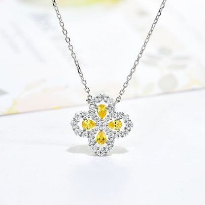 [Zalyn]LOOP NECKLACE FULL MOTIF DIAMOND 16MM MULTIPLE COLORS