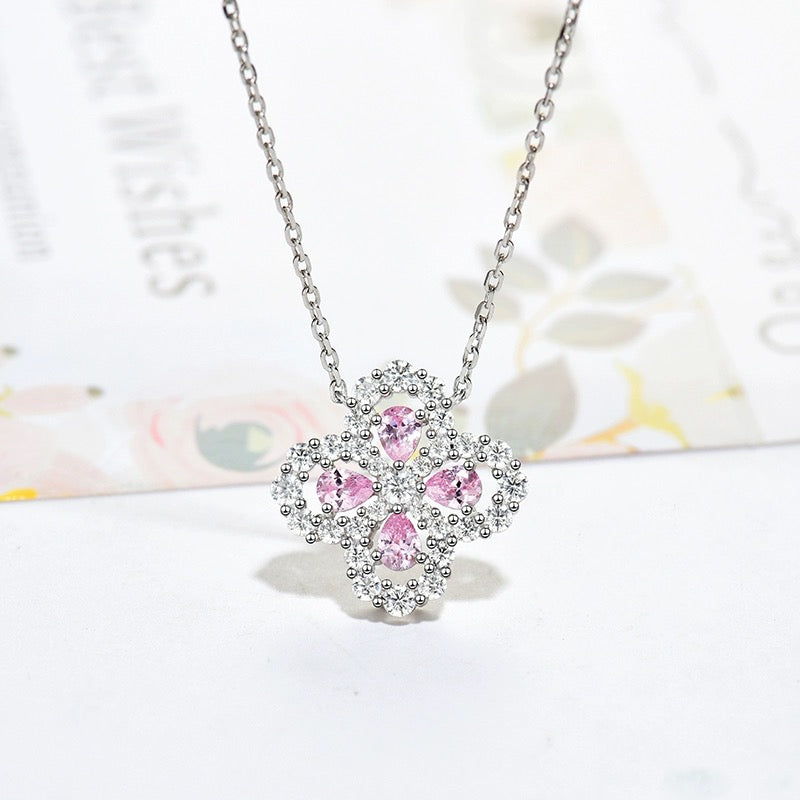 [Zalyn]LOOP NECKLACE FULL MOTIF DIAMOND 16MM MULTIPLE COLORS