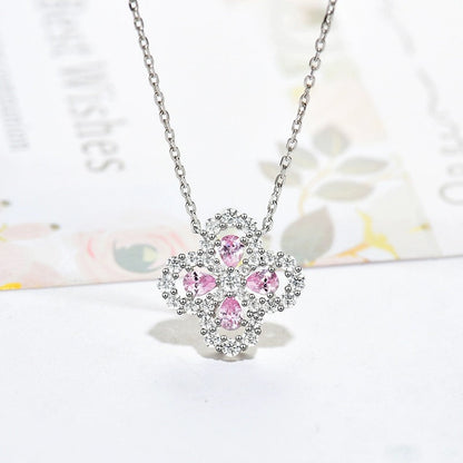 [Zalyn]LOOP NECKLACE FULL MOTIF DIAMOND 16MM MULTIPLE COLORS