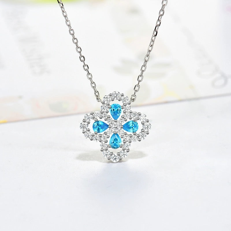 [Zalyn]LOOP NECKLACE FULL MOTIF DIAMOND 16MM MULTIPLE COLORS