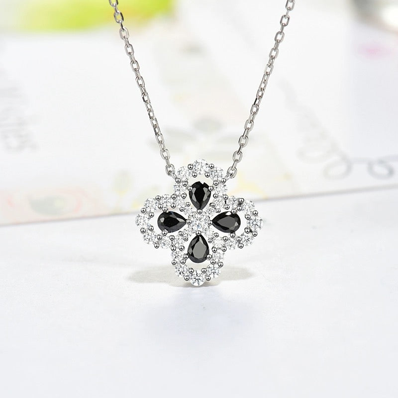 [Zalyn]LOOP NECKLACE FULL MOTIF DIAMOND 16MM MULTIPLE COLORS