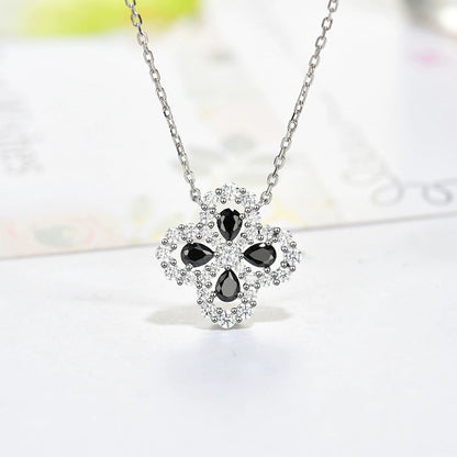[Zalyn]LOOP NECKLACE FULL MOTIF DIAMOND 16MM MULTIPLE COLORS