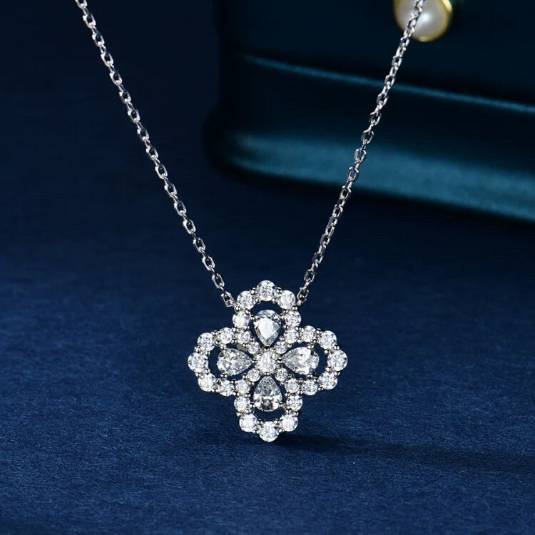 [Zalyn]LOOP NECKLACE FULL MOTIF DIAMOND 16MM MULTIPLE COLORS