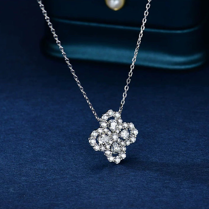 [Zalyn]LOOP NECKLACE FULL MOTIF DIAMOND 16MM MULTIPLE COLORS