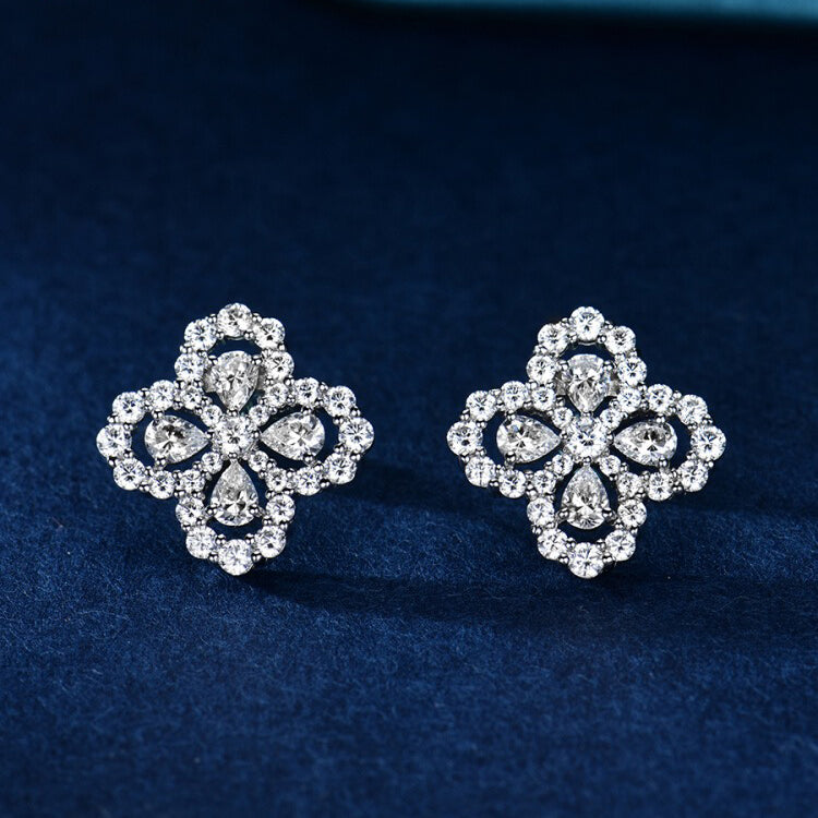 [Zalyn]LOOP EARRINGS FULL MOTIF DIAMOND 16MM