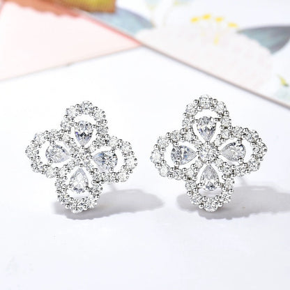 [Zalyn]LOOP EARRINGS FULL MOTIF DIAMOND 16MM