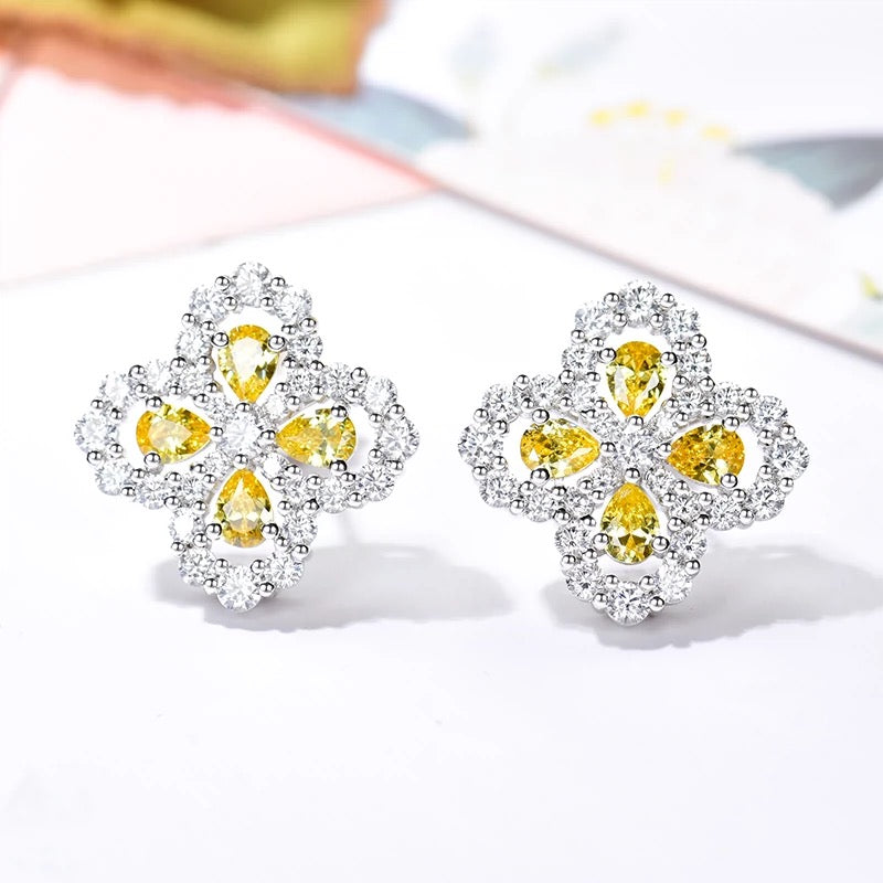 [Zalyn]LOOP EARRINGS FULL MOTIF DIAMOND 16MM