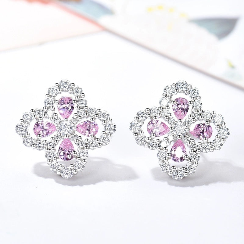 [Zalyn]LOOP EARRINGS FULL MOTIF DIAMOND 16MM