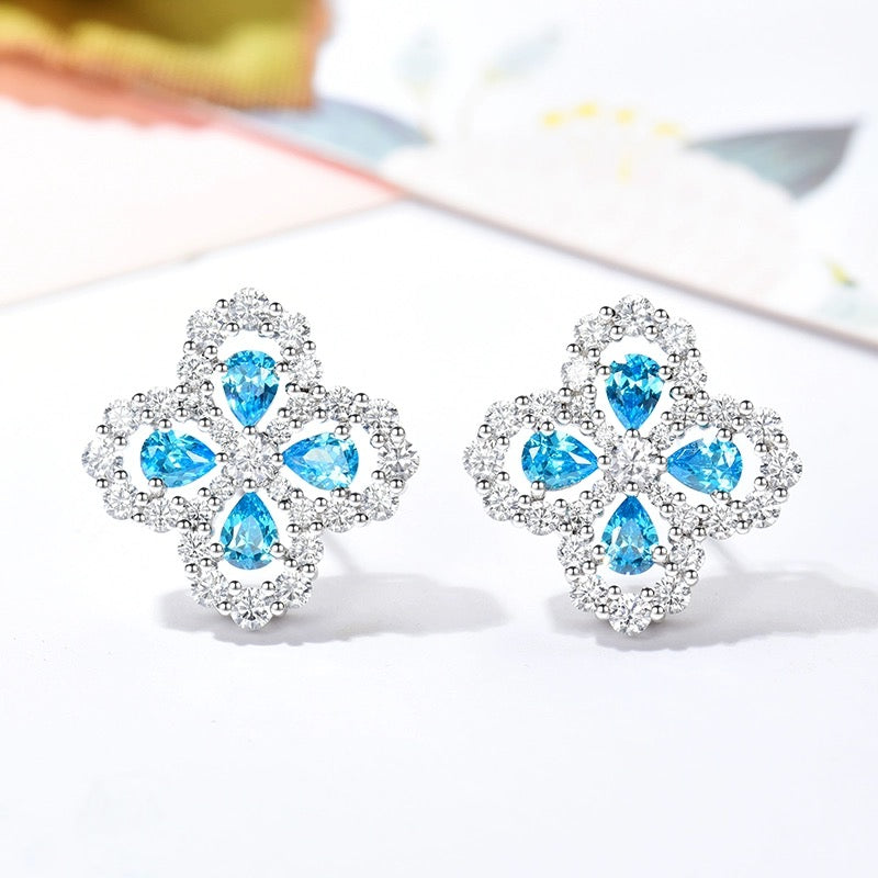 [Zalyn]LOOP EARRINGS FULL MOTIF DIAMOND 16MM