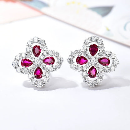 [Zalyn]LOOP EARRINGS FULL MOTIF DIAMOND 16MM